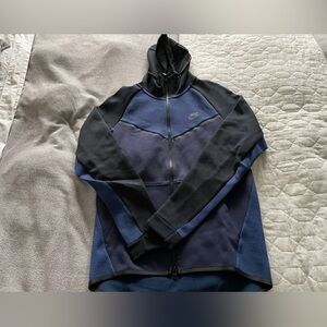 Nike Tech Fleece Windrunner Hoodie Blue Obsidian Black Size Small